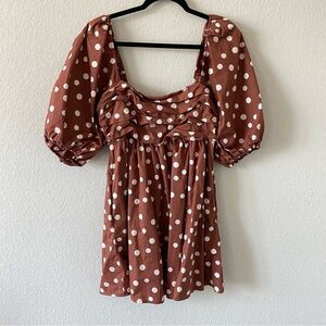 Abercrombie & Fitch The A&F Emerson Poplin Puff Sleeve Mini Dress Size Medium